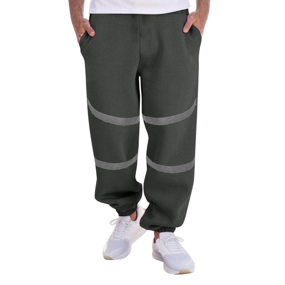 XUETON Mens High Visibility Industrial Safety Work Pants Casual Lightweight Waterproof Rain Pants Outdoor Baggy Trousers Grey