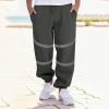 XUETON Mens High Visibility Industrial Safety Work Pants Casual Lightweight Waterproof Rain Pants Outdoor Baggy Trousers Grey view 2