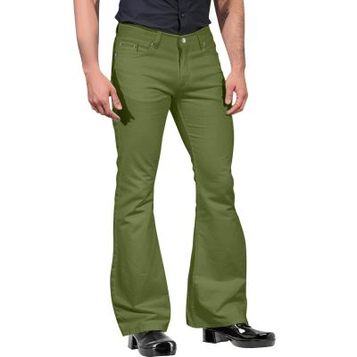 Mens Relaxed Fit Vintage 60s 70s Bell Bottom Pants Casual Business Office Work Suit Pants Stretch Comfort Flared Flares Retro Leg Disco Bootcut Lounge Pants Trousers