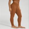 ODODOS Women's Cross Waist Full Length Yoga Leggings with Inner Pocket, Inseam 28" Gathered Crossover Workout Yoga Pants, Caramel, Small view 2
