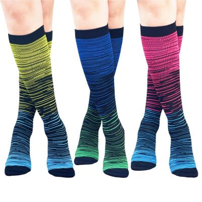 Compression Socks for Women Men Support Socks 15-20 mmhg knee high Compression Stockings 3 Pairs for Nurse (Large-X-Large, Assorted B)