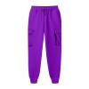 XUETON Mens Outdoor Cargo Pants with Pockets Lightweight Tactical Pant Hiking Jogger Casual Athletic Sports Pants Drawstring Elastic Waist Jogging Running Training Track Sweat Pants Trousers Purple view 3
