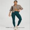 ODODOS Women's Cross Waist Full Length Yoga Leggings with Inner Pocket, Inseam 28" Gathered Crossover Workout Yoga Pants, Forest Teal, Medium view 4