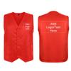 TopTie Custom Unisex Work Vest Volunteer Staff Button Vest Printed Embroidered Your Text Logo-Red-2XL view 1