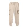XUETON Mens Outdoor Cargo Pants with Pockets Lightweight Tactical Pant Hiking Jogger Casual Athletic Sports Pants Drawstring Elastic Waist Jogging Running Training Track Sweat Pants Trousers Beige view 3