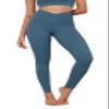ODODOS Women's Cross Waist Full Length Yoga Leggings with Inner Pocket, Inseam 28" Gathered Crossover Workout Yoga Pants, Ink Blue, X-Small view 1