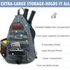 SunForMorning Pickleball Bag, Tactical Pickleball Backpack for Women Men, Adjustable Sling Bag with Fence Hook Water Bottle (Includes 2 Patches+1Carabiner), Grey view 4
