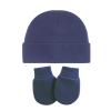 Newborn Hats and Mittens Set Unisex Baby eanie Hat Gloves for Baby Boys to Girls 0 6 Months Winter Caps (Navy, A) view 1