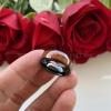 8 mm Black Men Tungsten Carbide Rings Domed Wood Inlay Comfort Fit Wedding Band Polish Finish view 2