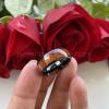 8 mm Black Men Tungsten Carbide Rings Domed Wood Inlay Comfort Fit Wedding Band Polish Finish view 3