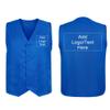TopTie Custom Unisex Work Vest Volunteer Staff Button Vest Printed Embroidered Your Text Logo-Blue-XL view 1