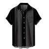Men's Short Sleeve Button Down Vintage Bowling Shirts Hawaiian Casual Printed Beach Shirt Summer Regular Fit Top F-Black view 1