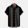Men's Short Sleeve Button Down Vintage Bowling Shirts Hawaiian Casual Printed Beach Shirt Summer Regular Fit Top F-Black view 2