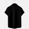 Men's Short Sleeve Button Down Vintage Bowling Shirts Hawaiian Casual Printed Beach Shirt Summer Regular Fit Top F-Black view 3
