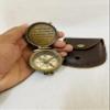 Compass Leather case Vintage Brass Nautical Clock Antique Gift Sundial Pocket Retro Marine Christmas Engraved Clocks Chrome|Go Confidently in The Direction Engraved Compass|2 Inch|DM Vintage| view 2