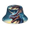 Roaring Dragon Sun Hat for Adults, Beautiful Double-Sided Printing, Unisex Summer Travelling Beach Hat. Black view 1