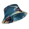 Roaring Dragon Sun Hat for Adults, Beautiful Double-Sided Printing, Unisex Summer Travelling Beach Hat. Black view 2