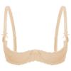 Loloda Women's Open Cup Bras Underwired Bra Tops Brassiere Push Up Lingerie Underwear Bralette Nude X-Large view 1