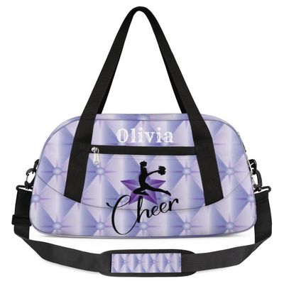 Custom Kids Duffel Overnight Bag Personalized Dance Bag Travel Duffel Bag for Girls Boys Customized Kids Gifts- Bright Purple Cheerleader