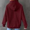 Basysin Oversized Sweatshirt for Women Fall Hoodies Dandelion Daisy Printed Hooded Sweatshirt Casual Pullover with Pockets 01-Wine view 3