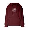 Basysin Oversized Sweatshirt for Women Fall Hoodies Dandelion Daisy Printed Hooded Sweatshirt Casual Pullover with Pockets 01-Wine view 4
