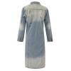 BORAMAX Women's Fashion Ripped Holes Maxi Long Denim Jacket Trench Coat Retro Blue Jackets Lapel Button Oversized Trench Coat view 4
