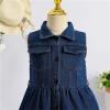 Ikevan Kids Toddler Casual Outfits Baby Girls Spring Summer Solid Sleeveless Jeans Princess Dress for 5 to 10 Years Girls (Z-Blue, 5-6 Years) view 3