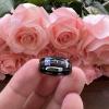 6 mm Tungsten Carbide Ring Black with Electrocardiographic Wave Inlay Colorful with Beleved Edges Comfort Fit view 3