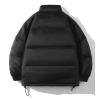 JEsilunmaMY Men's Stand Collar Crop Padded Jacket Full Zip Warm Thicken Winter Down Coat Solid Color Puffer Coat with Pocket (Black,X-Large) view 2