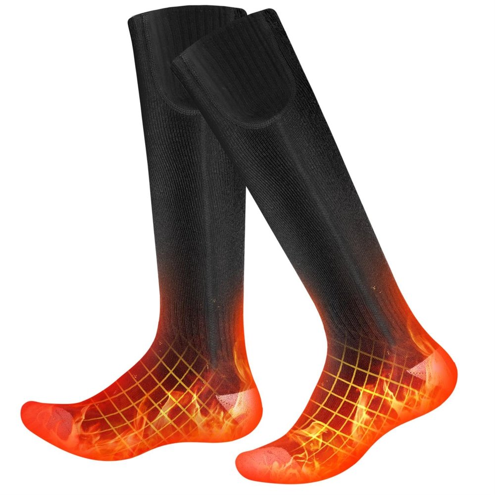 Heated Socks for Men Women, 3.7V 4000mAh Rechargeable Heated Socks with 3 Heating Level Electric Socks Washable Heated Ski Socks for Outdoor Hiking, Fishing, Skiing, Cycling and Camping