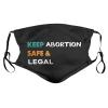 Keep Abortion Safe and Legal Face Mask Adult Reusable Dust Masks Outdoor Black view 1