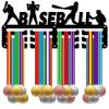CREATCABIN Baseball Medal Holder Runner Medal Hanger Display Rack Sports Metal Hanging Awards Iron Small Mount Decor Awards for Wall Home Badge Race Runner Marathon Medalist Black 11.4 x 5.1 Inch view 1