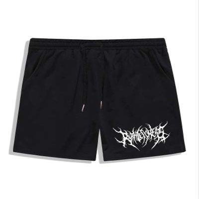 Men's Shorts Guys Graphic Drawstring Shorts Shorts for menMIELEU (Color : Black, Size : Large)