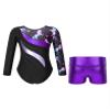 Hedmy Gymnastics Leotards for Girl Sparkly Dancewear Activewear Big Girls' Classic Long Sleeve Leotard Unitard Night Pegasus 14 Years view 2