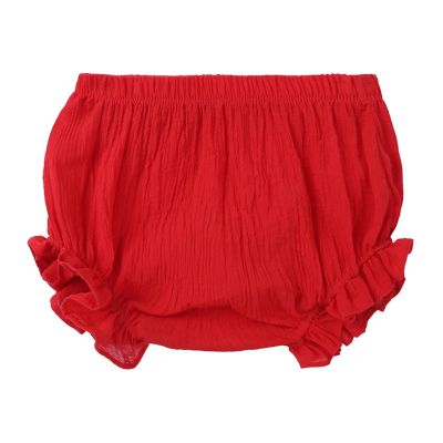 Unisex Newborn Infant Solid Shorts Baby Girls Boys Solid Spring Summer Shorts Ruffle Clothes for 0 (ZX-Red, 6-12 Months)