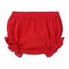 Unisex Newborn Infant Solid Shorts Baby Girls Boys Solid Spring Summer Shorts Ruffle Clothes for 0 (ZX-Red, 6-12 Months) view 1