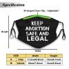 Keep Abortion Safe and Legal Face Mask Adult Reusable Dust Masks Outdoor Black view 2