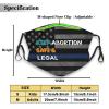 Keep Abortion Safe and Legal Face Mask Adult Reusable Dust Masks Outdoor Black view 2
