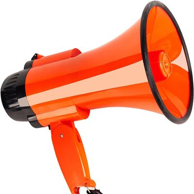 POCHY Fashion Bullhorn Outdoor Megaphones 30 Watt Volume Adjustment Bullhorn Speaker Hand Megaphones with Built-in Siren Modern Megaphone Speaker Lightweight