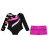 Hedmy Gymnastics Leotards for Girl Sparkly Dancewear Activewear Big Girls' Classic Long Sleeve Leotard Unitard Leaves Black 12 Years view 3