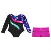 Hedmy Gymnastics Leotards for Girl Sparkly Dancewear Activewear Big Girls' Classic Long Sleeve Leotard Unitard Fairy Navy 8 Years view 4