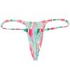 OROCOJUCO Men Posing Thong G-string Underwear Narrow Pouch T-back Minimal Coverage Tangas Bikini Swimwear Green Rainbow Stripe XL view 3