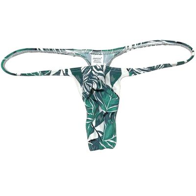 OROCOJUCO Men Posing Thong G-string Underwear Narrow Pouch T-back Minimal Coverage Tangas Bikini Swimwear Konjac Leaf M