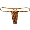 OROCOJUCO Men Posing Thong G-string Underwear Narrow Pouch T-back Minimal Coverage Tangas Bikini Swimwear Orange Tiger Stripe XL view 1