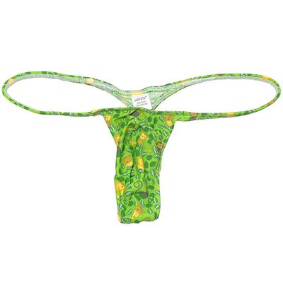 OROCOJUCO Men Posing Thong G-string Underwear Narrow Pouch T-back Minimal Coverage Tangas Bikini Swimwear Mint Leaf XL