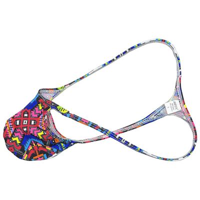 OROCOJUCO Men's Micro G-String Thong Tiny Contoured Pouch Underwear Male Posing Tangas Grape Smugglers Swim T-back Red Mosaic L
