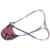 OROCOJUCO Men's Micro G-String Thong Tiny Contoured Pouch Underwear Male Posing Tangas Grape Smugglers Swim T-back Red Mosaic L view 1