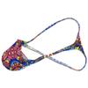OROCOJUCO Men's Micro G-String Thong Tiny Contoured Pouch Underwear Male Posing Tangas Grape Smugglers Swim T-back Red Mosaic L view 2