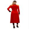 TiaoBug Women's Circus Ringmaster Halloween Cosplay Costume Long Sleeve Fringe Ringleader Tailcoat Jacket Red Medium view 2