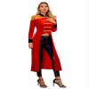 TiaoBug Women's Circus Ringmaster Halloween Cosplay Costume Long Sleeve Fringe Ringleader Tailcoat Jacket Red Medium view 4